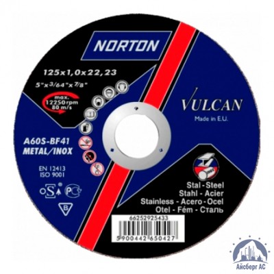Диск отрезной по металлу 125х1,6x22,23 мм NORTON VULCAN купить в Мелитополь