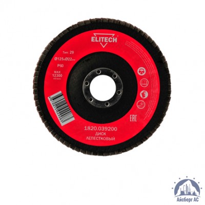 Круг лепестковый КЛТ 125х22 мм, P60, Elitech, 1820,039000 купить в Мелитополь